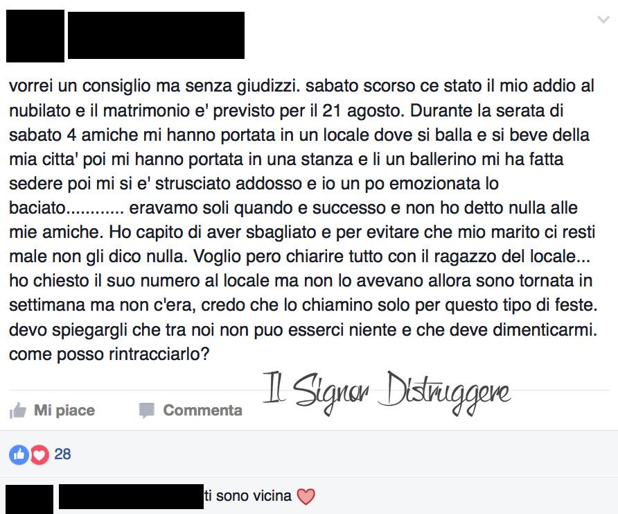 IL CASO DELLO SPOGLIARELLISTA INNAMORATO