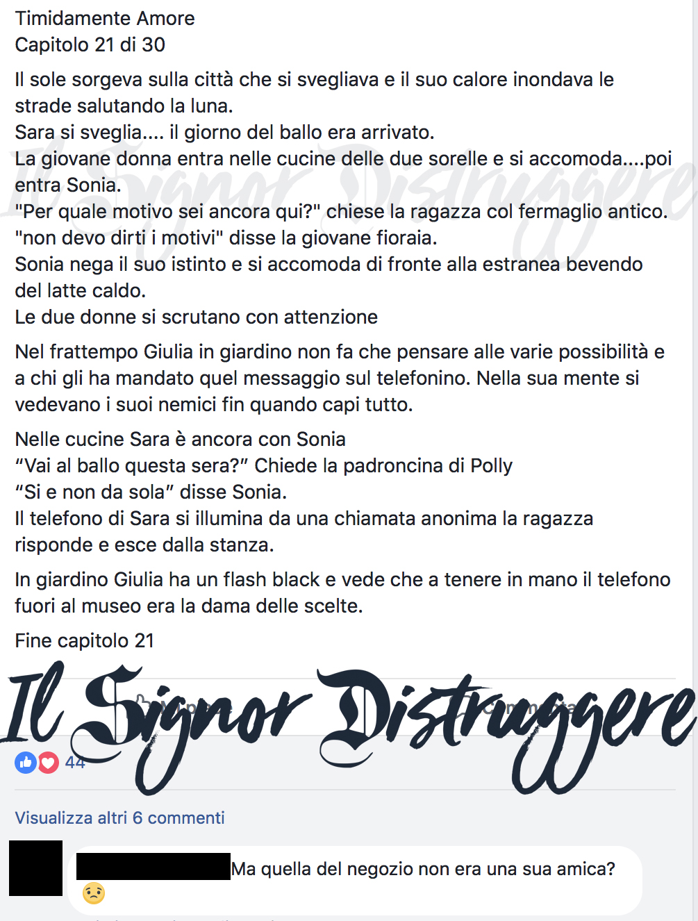 TIMIDAMENTE AMORE CAP 21 - L'identità della ricattatrice