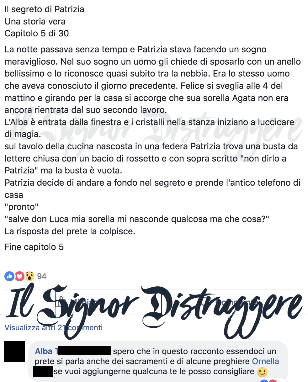 Il SEGRETO DI PATRIZIA CAP 5 - La telefonata