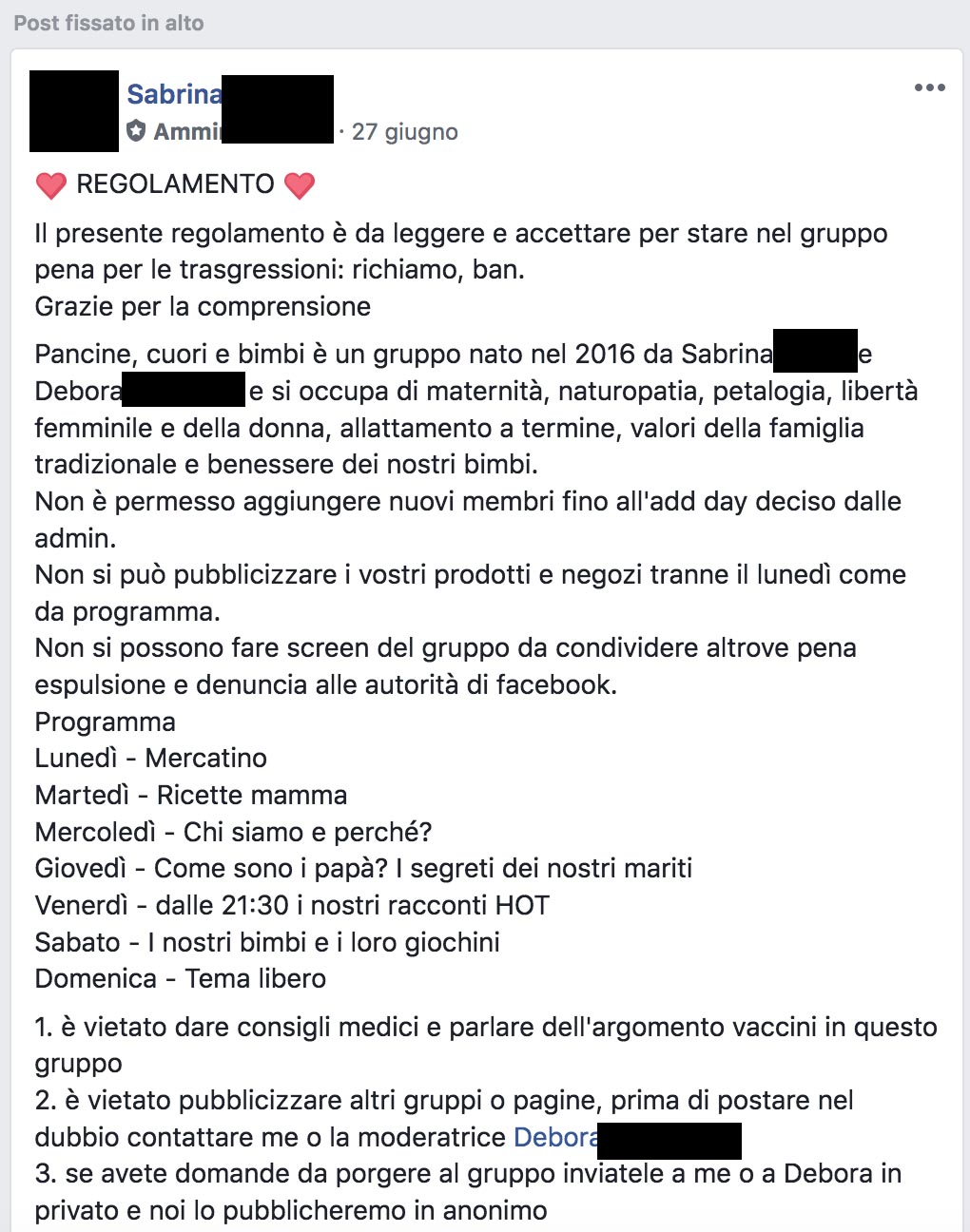 IL REGOLAMENTO DI SABRINA