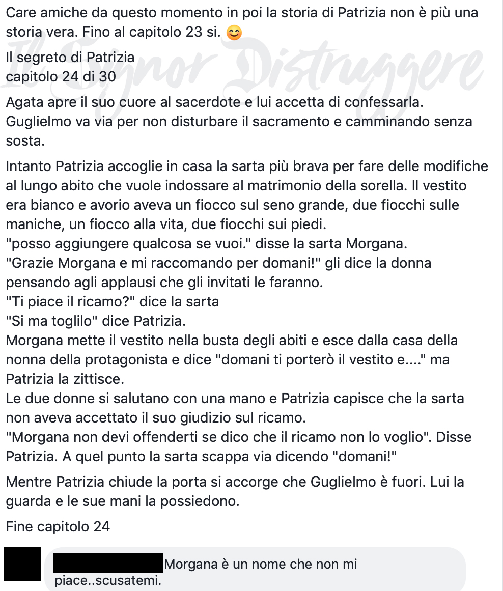 IL SEGRETO DI PATRIZIA CAP 24 - "La sarta"