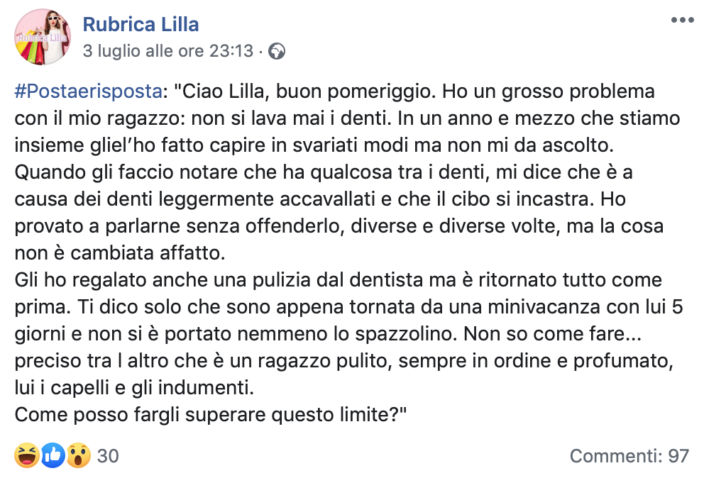 Rubrica Disagio - Gli uomini si lavano?